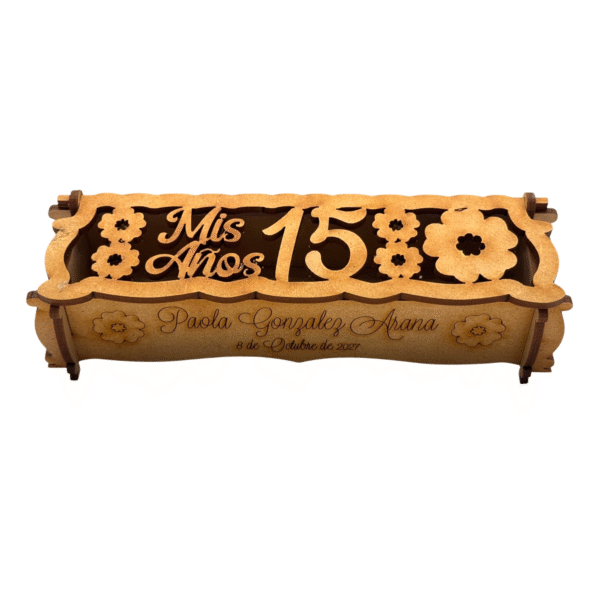 Caja Joyero 15 Años Flores - Imagen 2