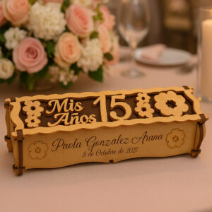 Caja Joyero 15 Años Flores