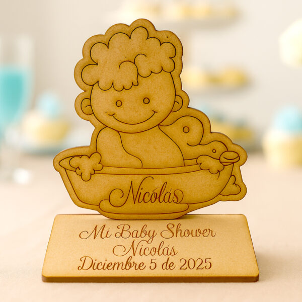 Recordatorio Baby Shower Bebé Niño en Tina