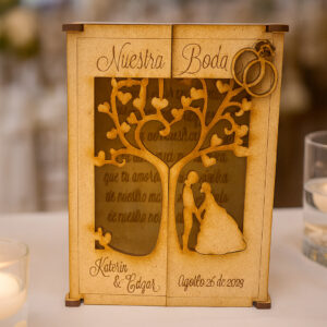 Caja Libro Boda Árbol