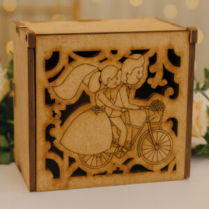 Caja Boda Novios En Bicicleta
