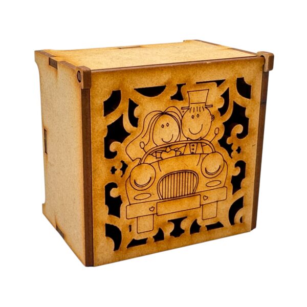 Caja Boda Novios En Carro 1 - Imagen 2