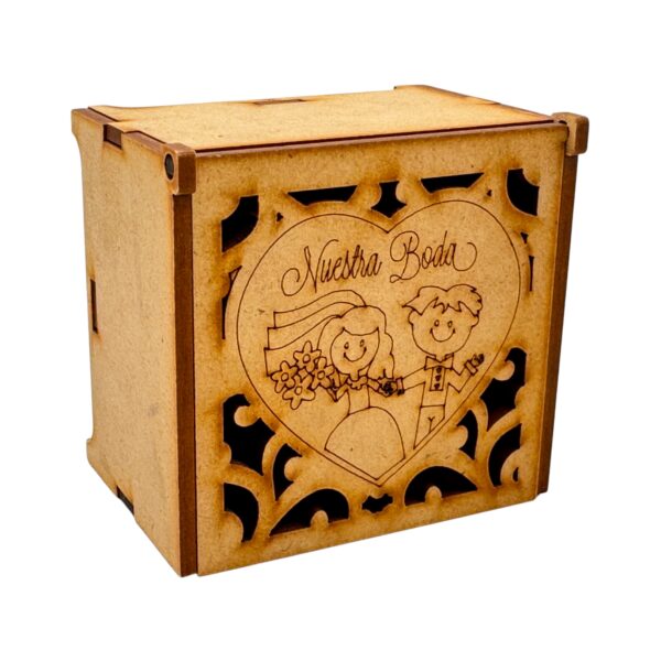 Caja Boda Novios En Corazón - Imagen 2