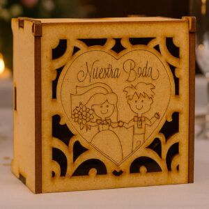 Caja Boda Novios En Corazón