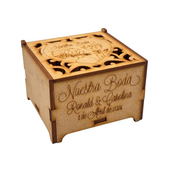 Caja Boda Novios En Corazón - Imagen 3