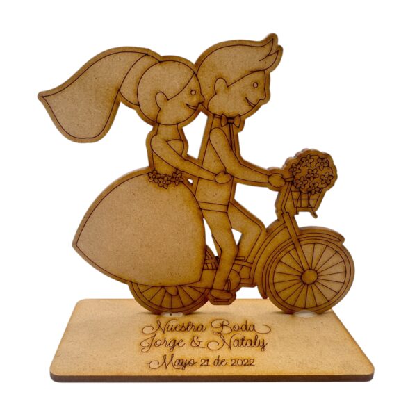 Recordatorio Boda Novios En Bicicleta - Imagen 2