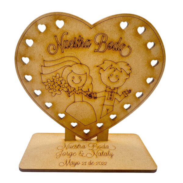 Recordatorio Boda Novios En Corazón - Imagen 2