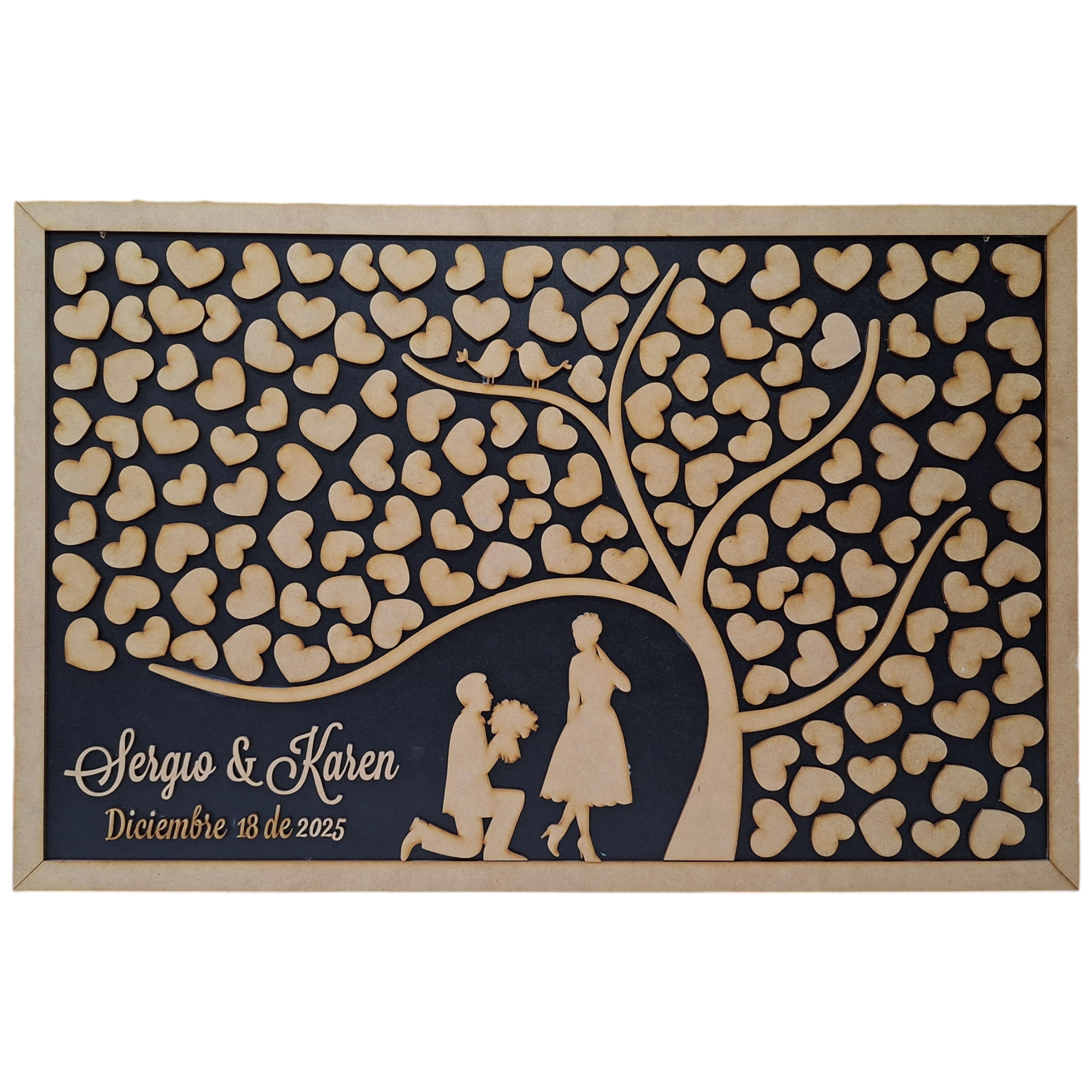 Retablo Boda Árbol con Corazones - Imagen 4