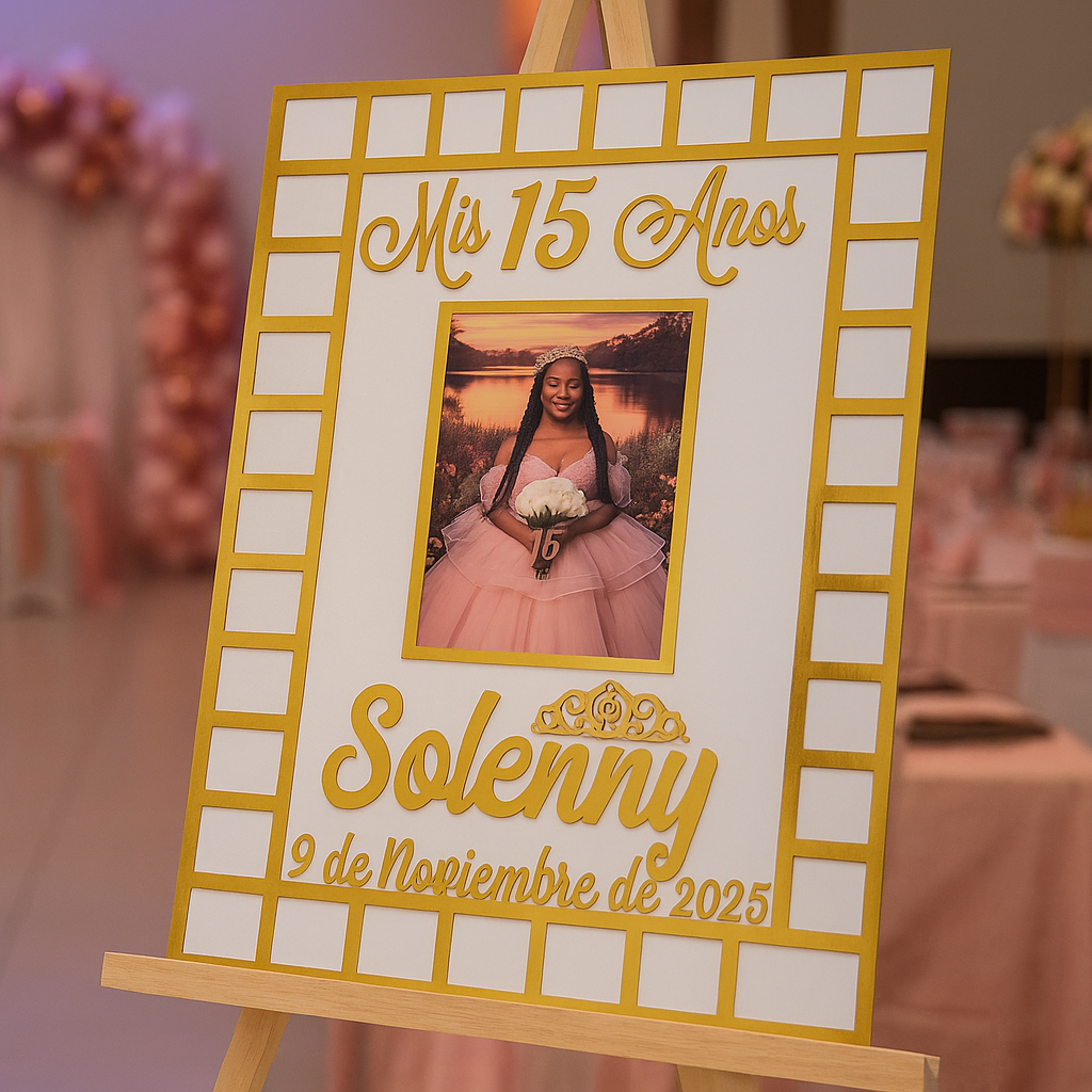 Retablo Bienvenidos Mis 15 Carrusel de Fotos - Imagen 3