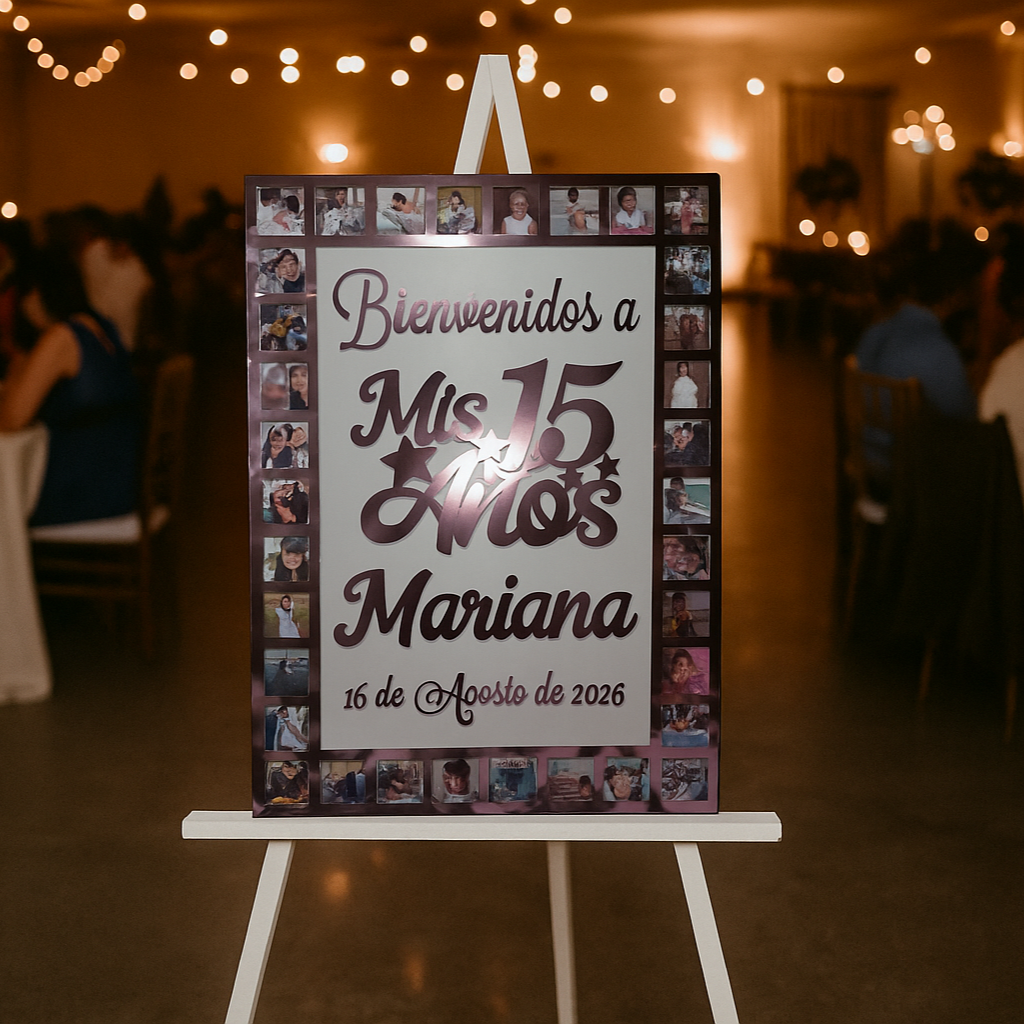 Retablo Bienvenidos Mis 15 Carrusel de Fotos