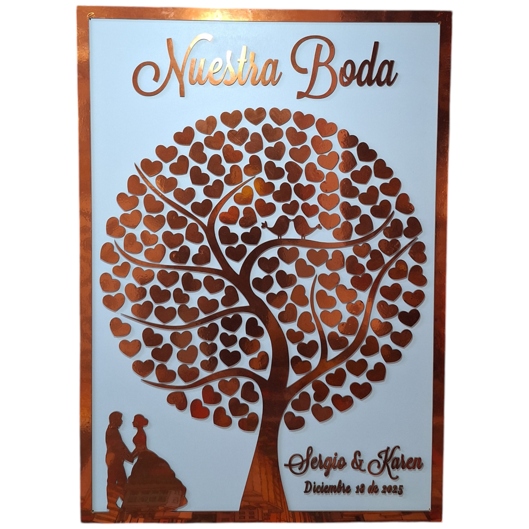 Retablo Boda Árbol en Corazones - Imagen 2