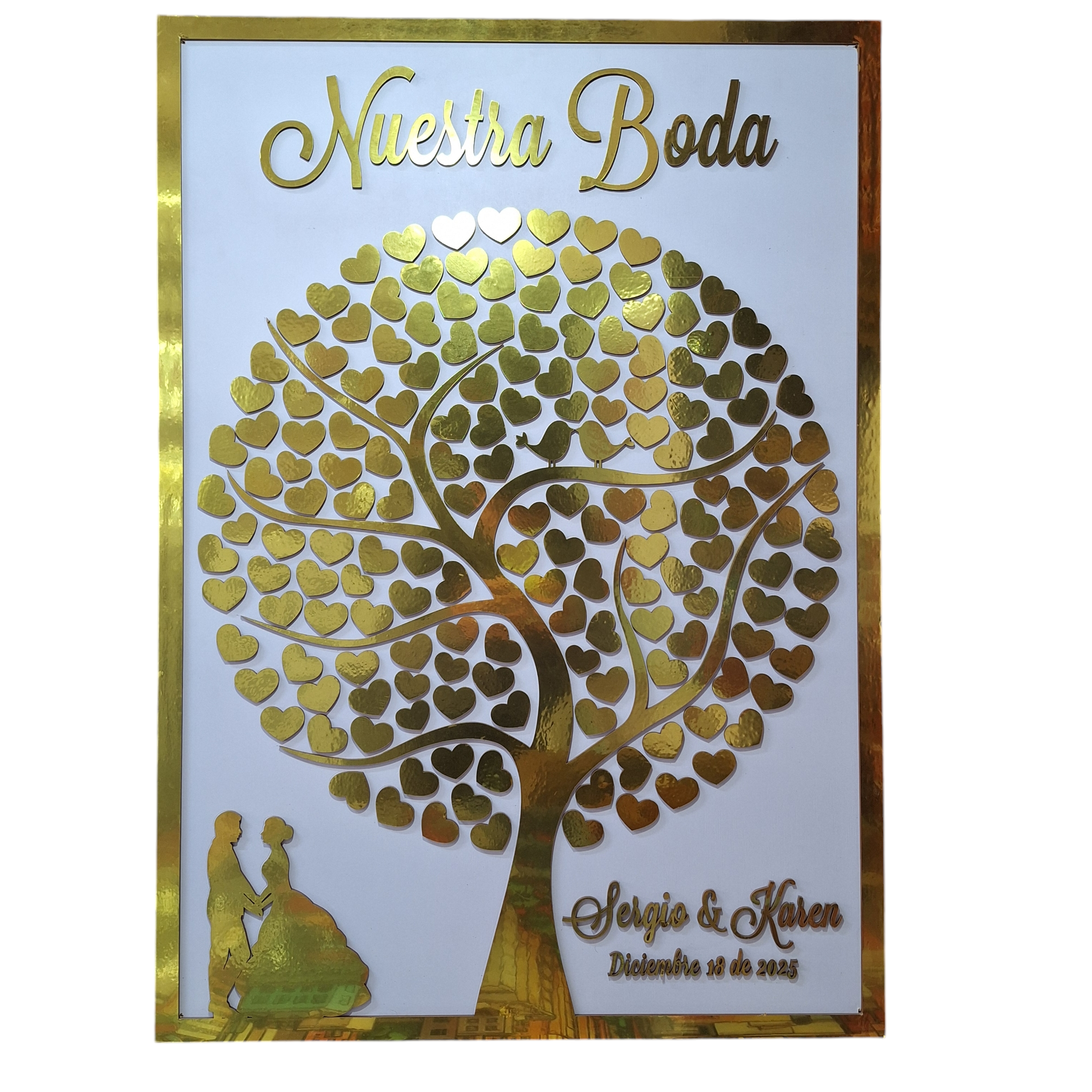 Retablo Boda Árbol en Corazones - Imagen 4